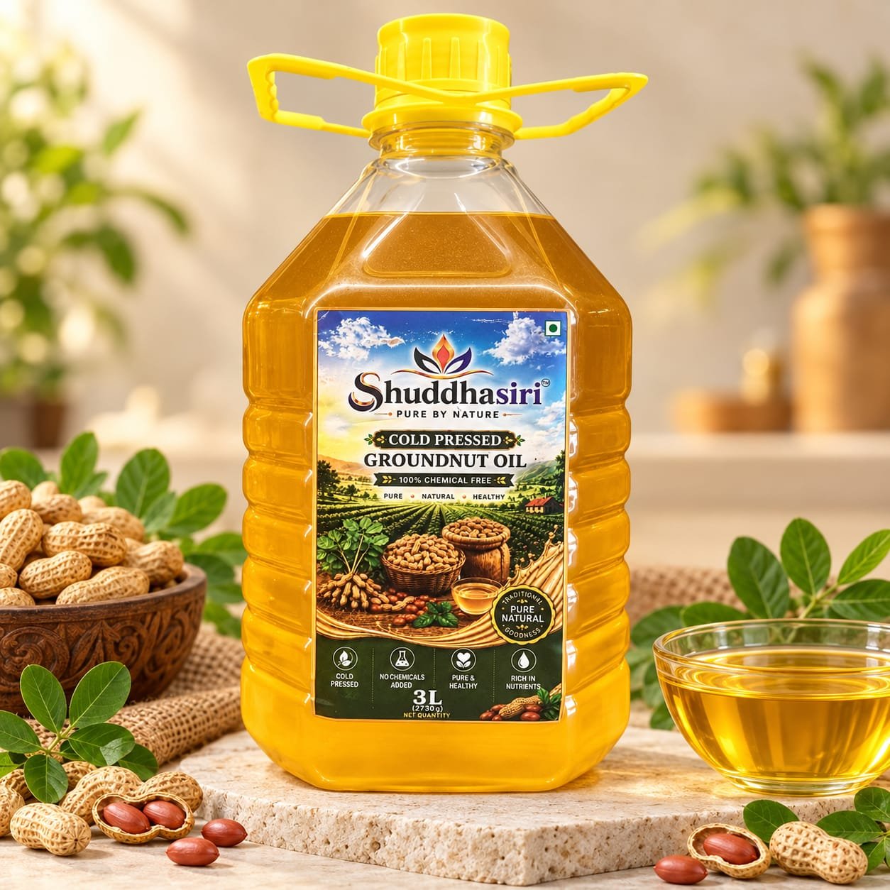 Shuddhasiri wood-pressed groundnut oil