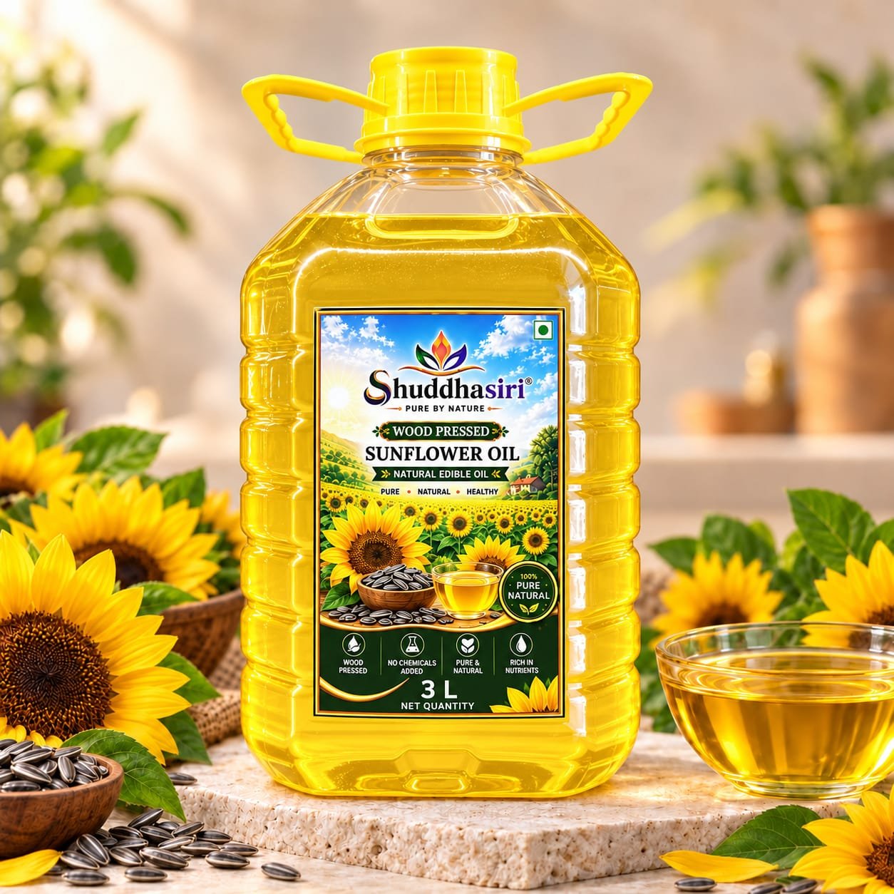 Shuddhasiri wood-pressed sunflower oil