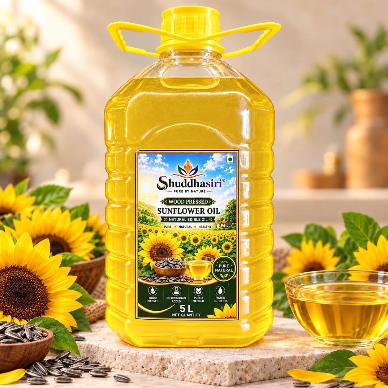 Shuddhasiri wood-pressed sunflower oil